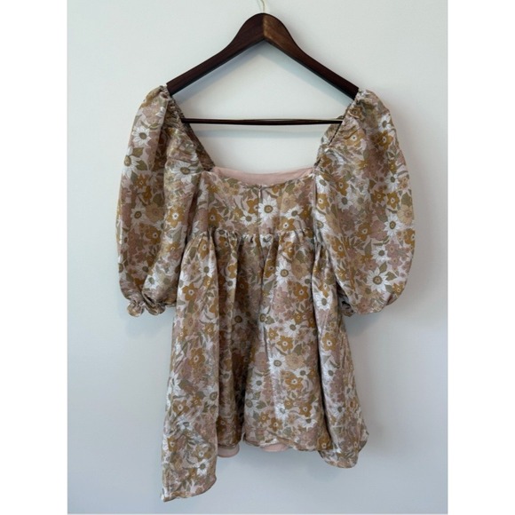 Storia Women's Babydoll Dress Size S 100% Polyester Floral Puff Sleeves Fairy - Picture 3 of 8